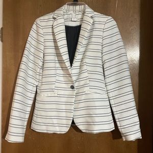 White and navy blue blazer